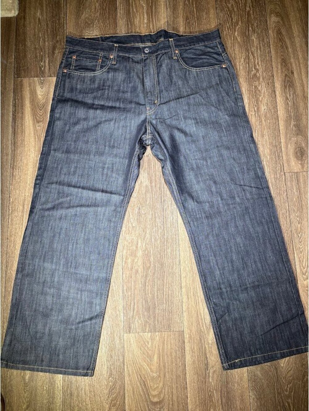 Levi's 569 Men's Loose Straight Fit Jeans 38x30 Dark Wash Blue Denim WaterLess